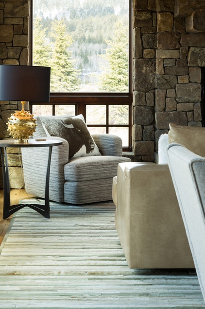 Rustic Living Room by Grace Home Design, Inc.