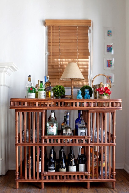 Eclectic Home Bar by Leslie L. Hunt Interior Design