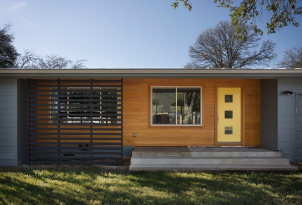 Midcentury Exterior by Jennifer Ott Design