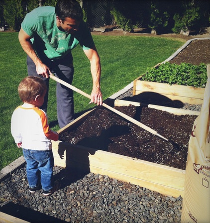 Eclectic Landscape Raised bed garden