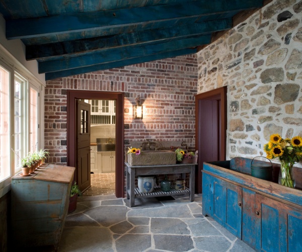 Rustic Porch by Peter Zimmerman Architects