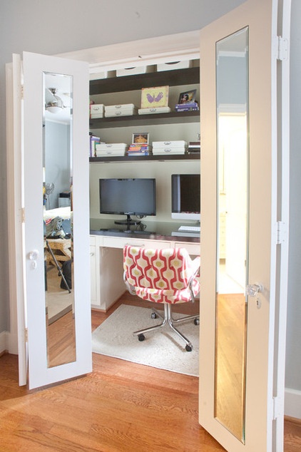 Contemporary Home Office by Modern Craft Construction, LLC