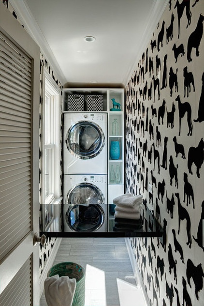 Eclectic Laundry Room by SPACE Architects + Planners