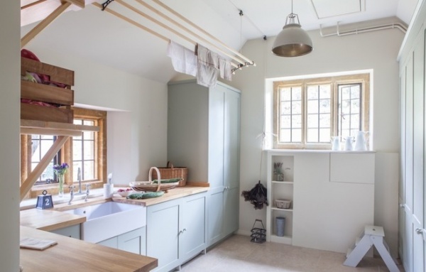 Farmhouse Laundry Room by Gabriel Holland Interior Design