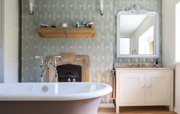 Farmhouse Bathroom by Gabriel Holland Interior Design