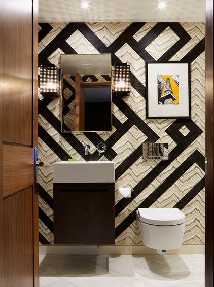 Contemporary Powder Room by Violet & George