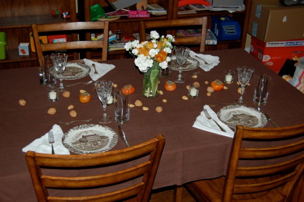 Traditional Dining Room Thanksgiving Tablescape