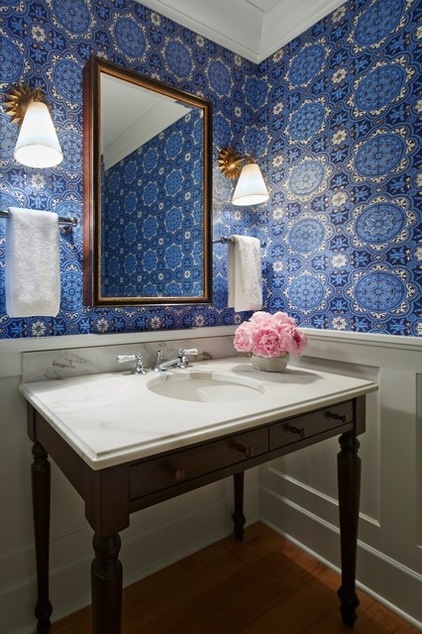 Traditional Powder Room by Martha O'Hara Interiors