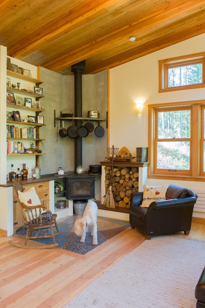 Rustic Living Room by Alexandra Immel Residential Design LLC