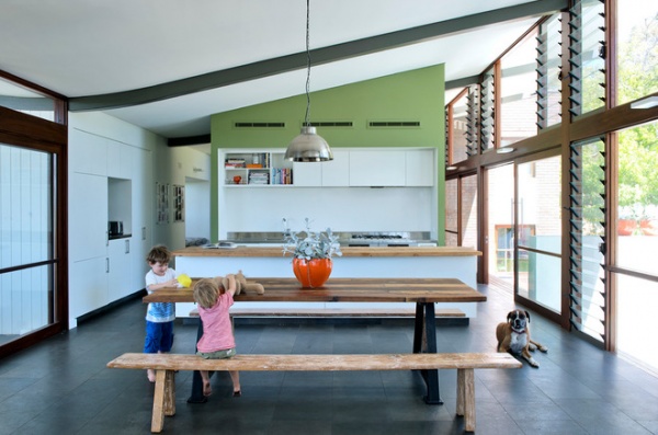 Midcentury Dining Room by Klopper and Davis Architects