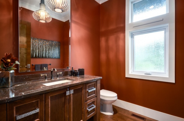 Transitional Powder Room by Currant Interior Design