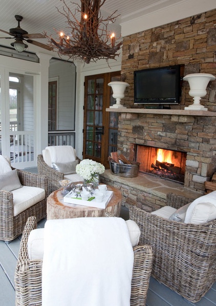 Transitional Porch by Lindsey Hene Interiors