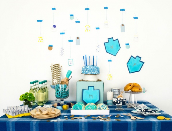 A Fresh and Fun Hanukkah Dessert Table and Wrapping Station