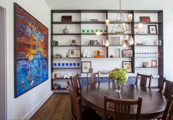 Transitional Dining Room by Laura U, Inc.