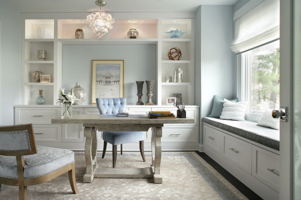 Transitional Home Office by Jennifer Pacca Interiors