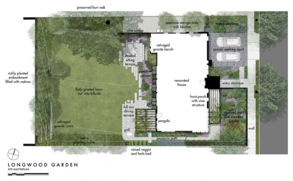 Contemporary Site And Landscape Plan by Matthew Cunningham Landscape Design LLC