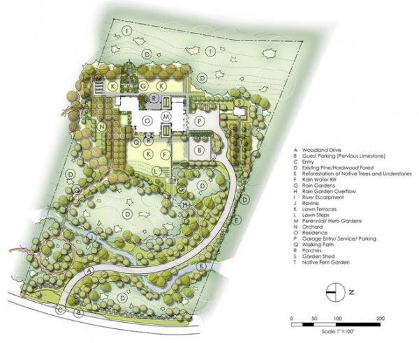 Traditional Site And Landscape Plan by Jeffrey Carbo Landscape Architects