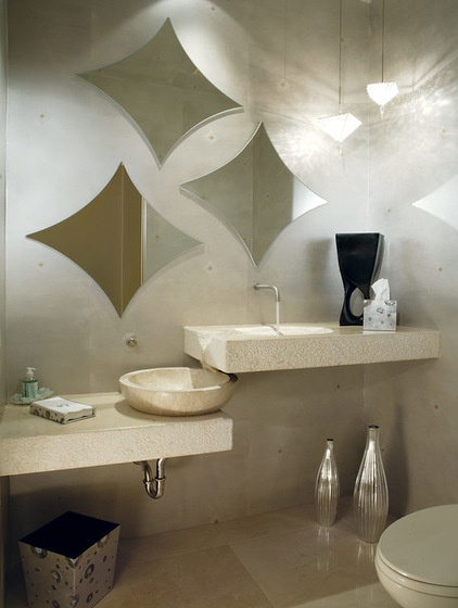 Contemporary Powder Room by Century Custom Homes LLP