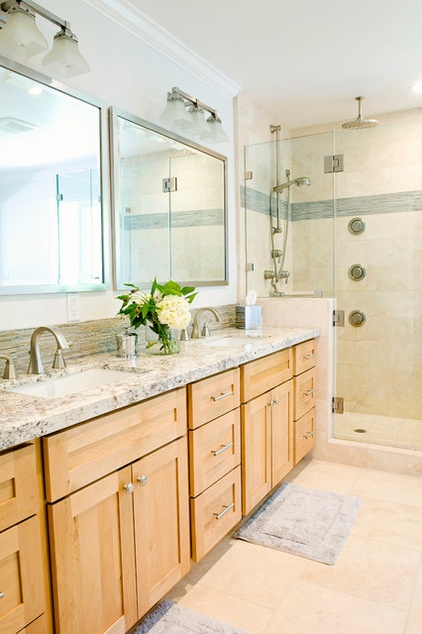 Transitional Bathroom by J Manning Studio