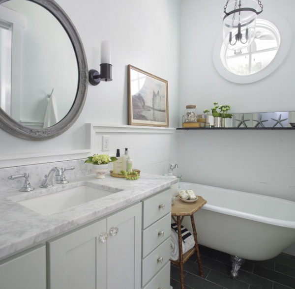 Beach Style Bathroom by Rethink Design Studio