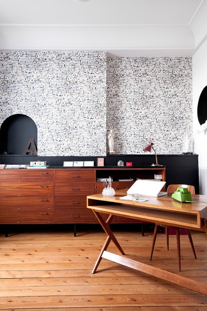 Midcentury Home Office by Fusion D