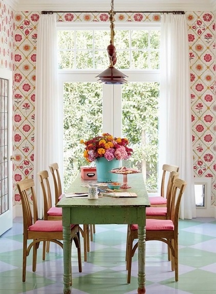 Eclectic Dining Room by Alison Kandler Interior Design