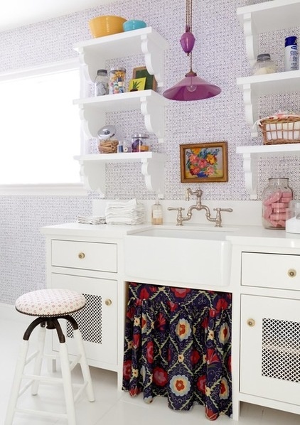 Eclectic Laundry Room by Alison Kandler Interior Design