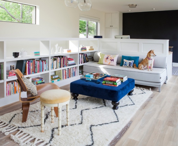 Transitional Family Room by 9 square studio