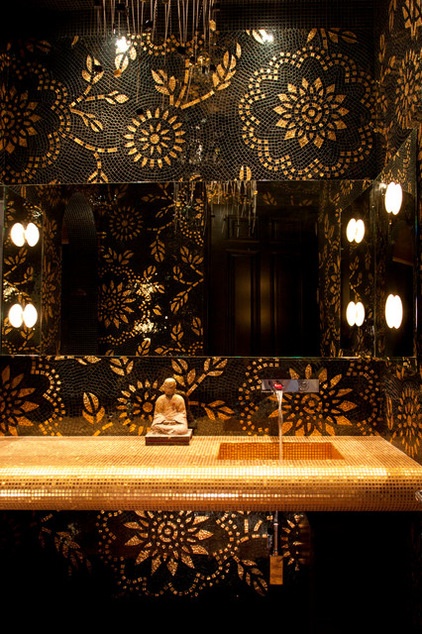 Asian Powder Room by Toro-Lombardo Design Build