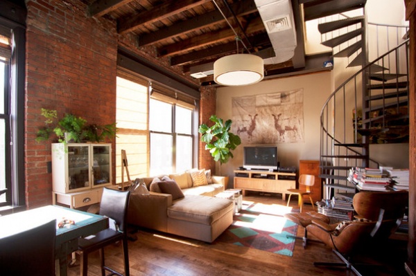 Industrial Living Room by Chris A. Dorsey Photography