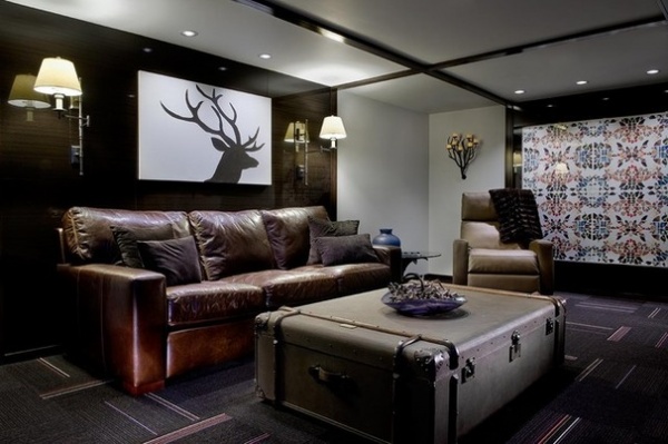 Eclectic Basement by Pavilack Design