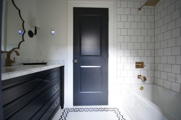 Transitional Bathroom by Meredith Heron Design