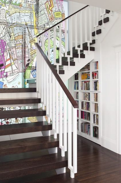 Eclectic Staircase by Feldman Architecture, Inc.