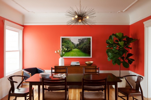 Transitional Dining Room by Christy Allen Designs