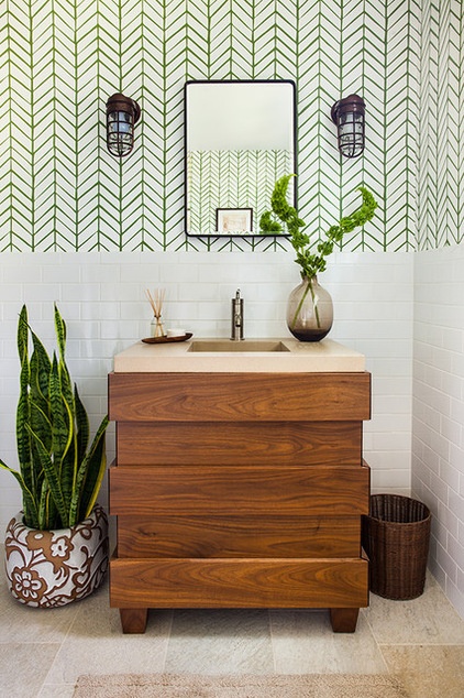 Transitional Bathroom by beth kooby design