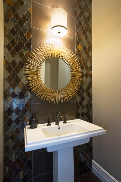 Eclectic Powder Room by Margot Hartford Photography