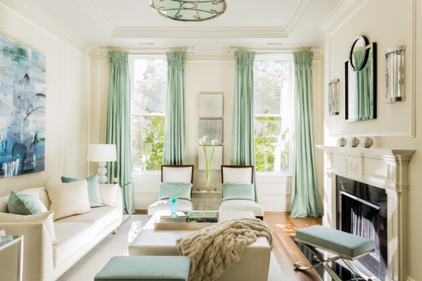 Transitional Living Room by Leslie Fine Interiors