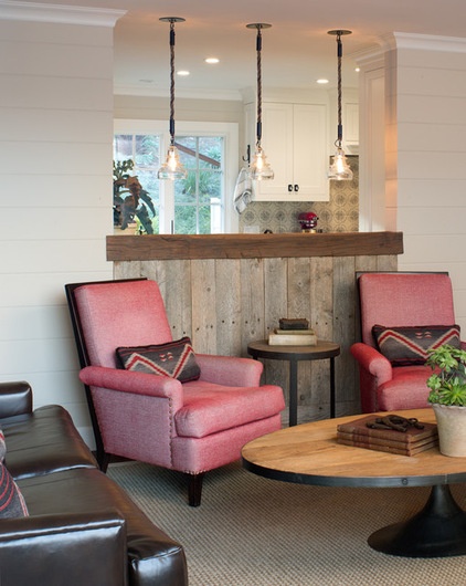 Farmhouse Living Room by Anne Sneed Architectural Interiors