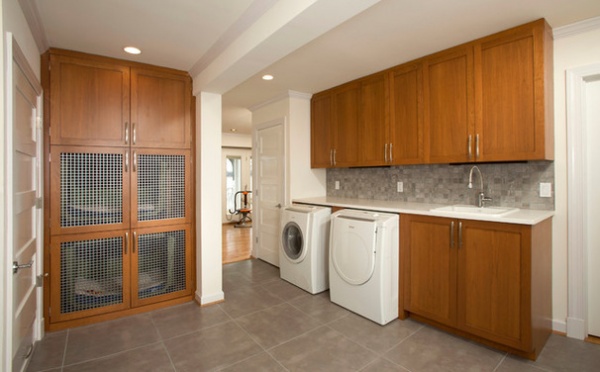 Transitional Laundry Room by Four Brothers LLC