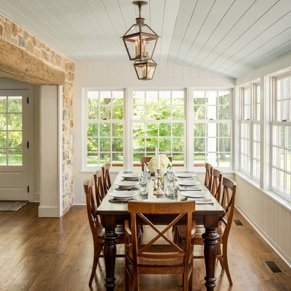 Farmhouse Dining Room by Period Architecture Ltd.