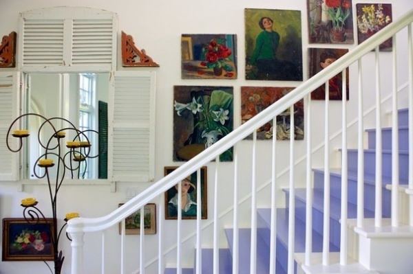 Eclectic Staircase by Alison Kandler Interior Design