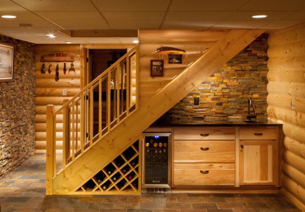 Rustic Basement by Brillo Home Improvements