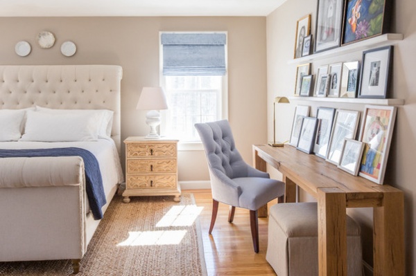 Transitional Bedroom by kelly mcguill home