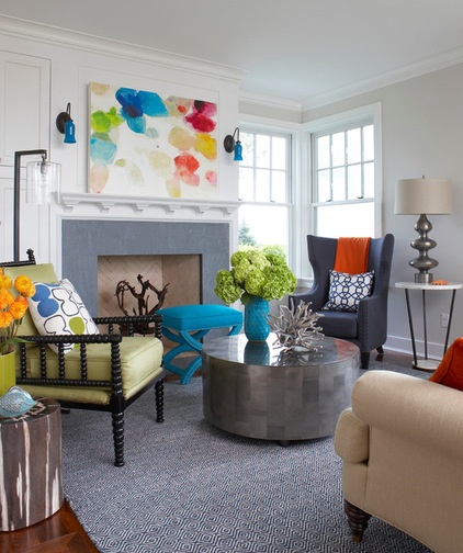 Beach Style Family Room by Rachel Reider Interiors