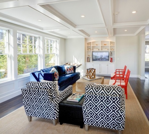 Beach Style Family Room by Sam Sherman Associates, LLC