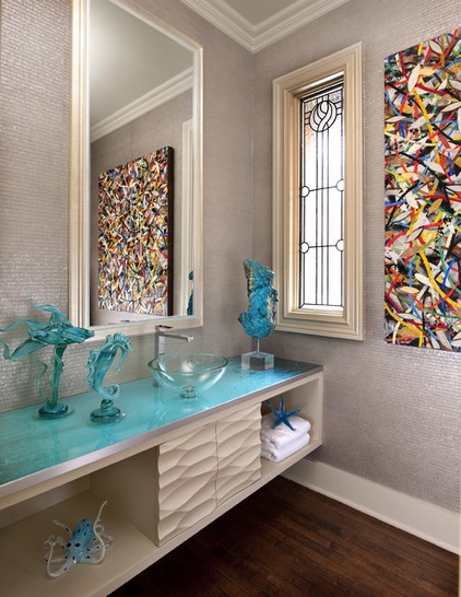 Contemporary Powder Room by Mary Anne Smiley Interiors