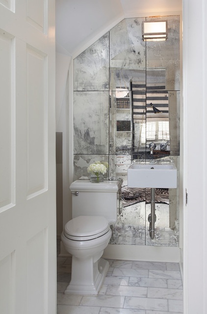 Transitional Powder Room by TY LARKINS INTERIORS