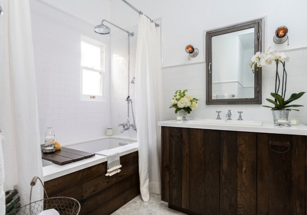 Transitional Bathroom by FOUR POINT Design+Construction Inc.