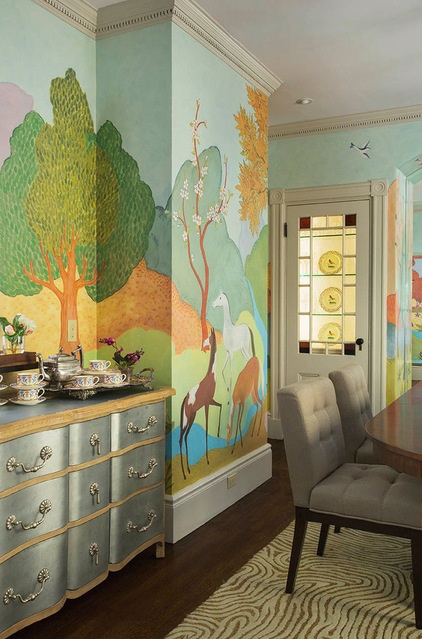 Room of the Day: Original Mural Brings Joy to a Formal Dining Room