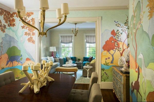 Transitional Dining Room by Heidi Pribell Interiors